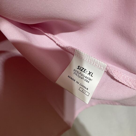 New Lantern Bell Sleeve Dusty Pink V Neck Blouse Top - Picture 9 of 12